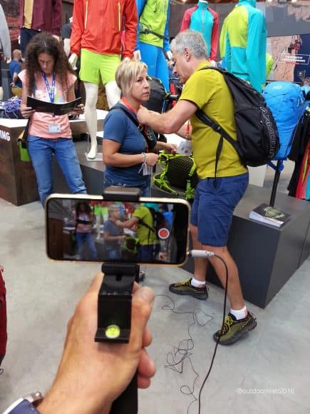 Preparazione all'intervista per Monica Boraso stand Millet