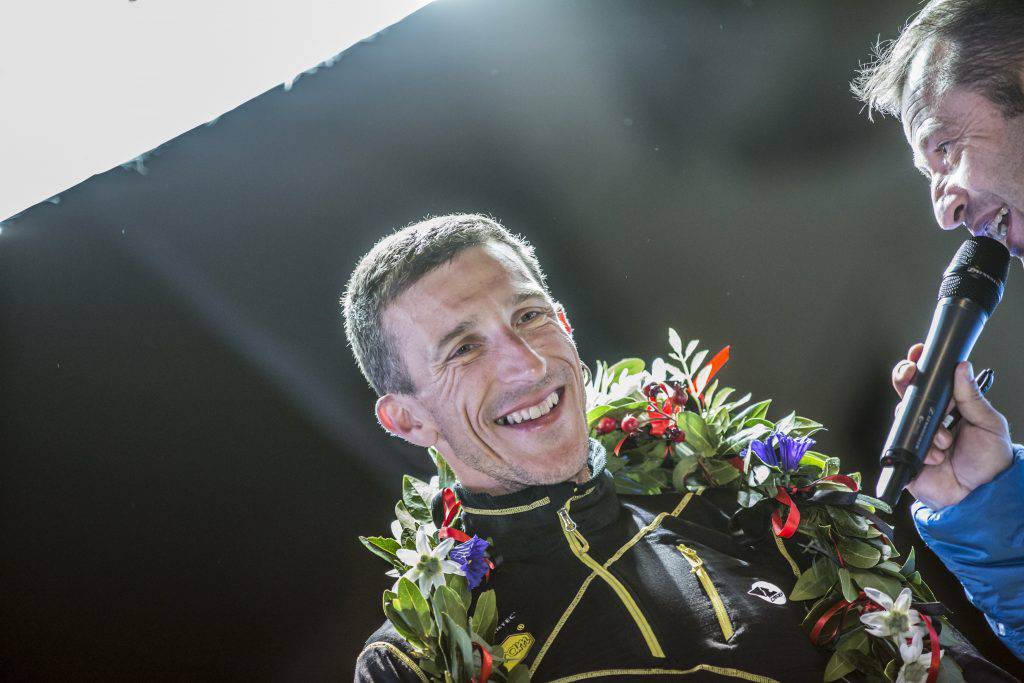 Javier Dominguez all'arrivo del Tor de Geants 2017 (PH Stefano Jeantet)