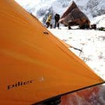 Campi alti sulla via di salita alla cima dell'Illimani