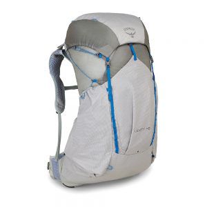 Lo zaino Osprey Levity 45 nel colore Parallax Silver