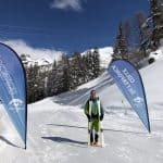 Le bandiere di segnalazione della partenza del percorso attrezzato da sci alpinismo Monterosa Ski/Montura