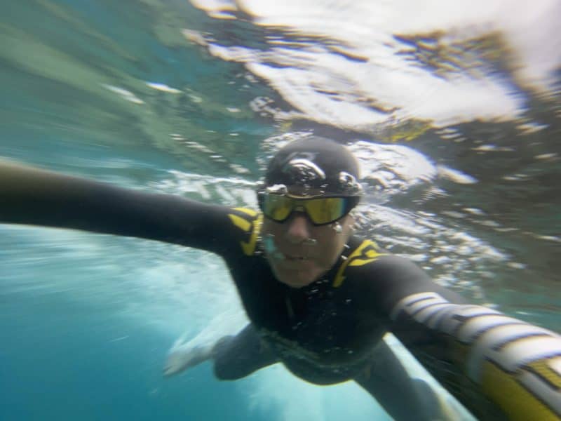 Alfredo Tradati, durante test acquatici