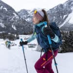 Una partecipante risale lungo il percorso La Sportiva dalla Base Test dei Vibram Skimodays Bormio 23