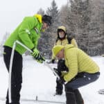 Alessandro Piani, di Outdoortest e gli uomini della USB di Bormio montano la tenda meeting ai Vibram Skimodays Bormio 23