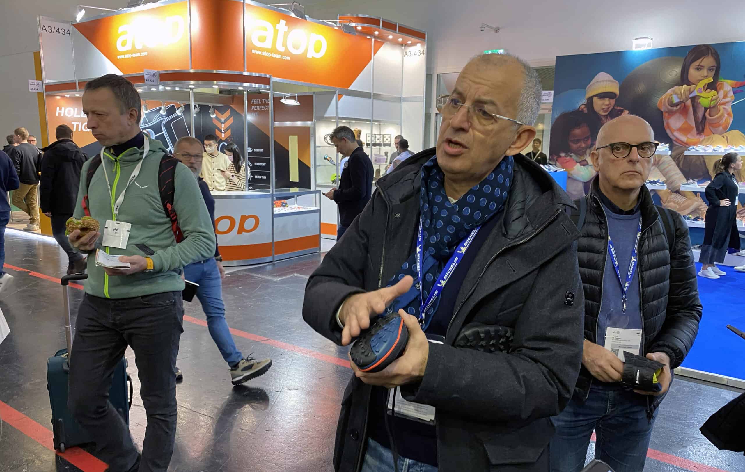 Un momento dell'intervista a Ambrogio Merlo, AD Soles by Michelin a Ispo monaco 2022