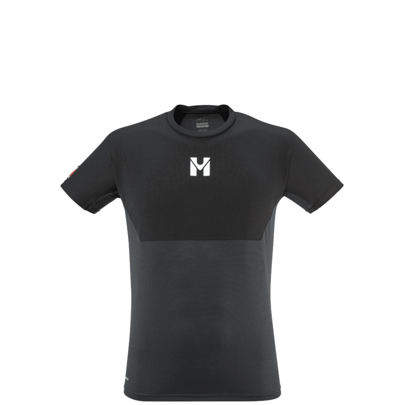 Millet Trilogy Sky TS SS, maglia da uomo maniche corte da sky running, in nero e grigio.