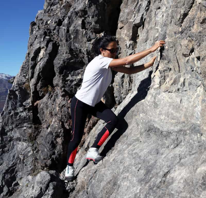 Catia Baldassarri durante il test climbing a Bormio.