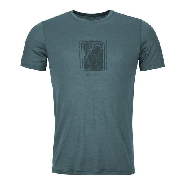 T-shirt Ortovox 120 Cool Tec Mnt Cut, uomo, in colore dark arctic grey.