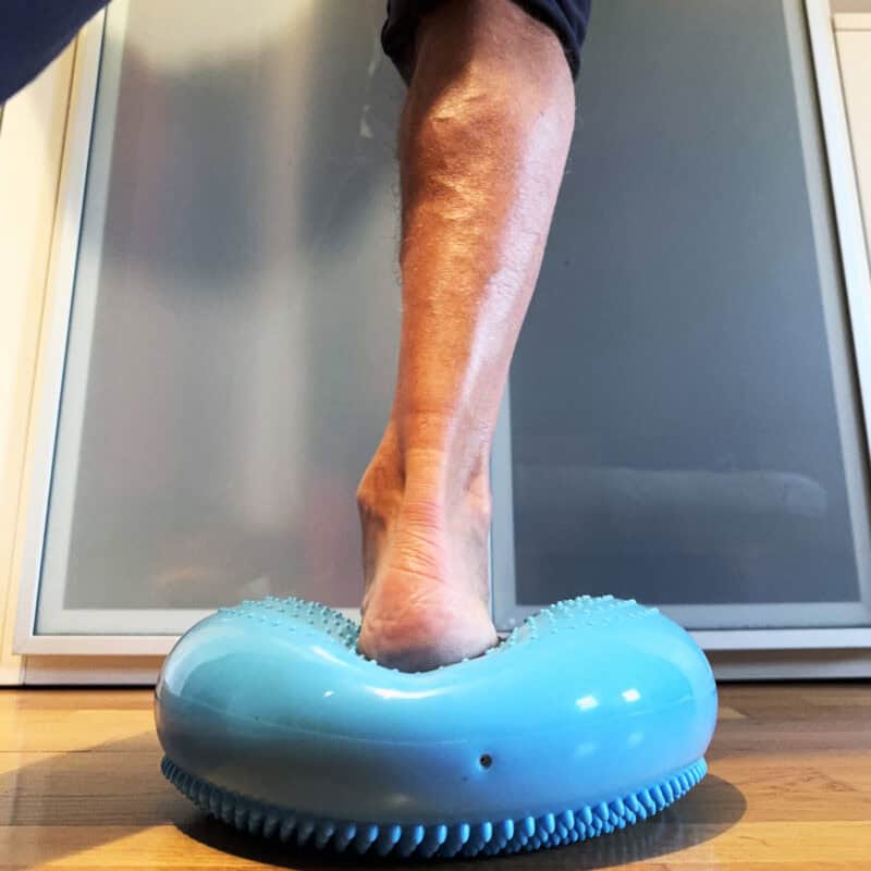 Test su cuscino propriocettivo senza calza.