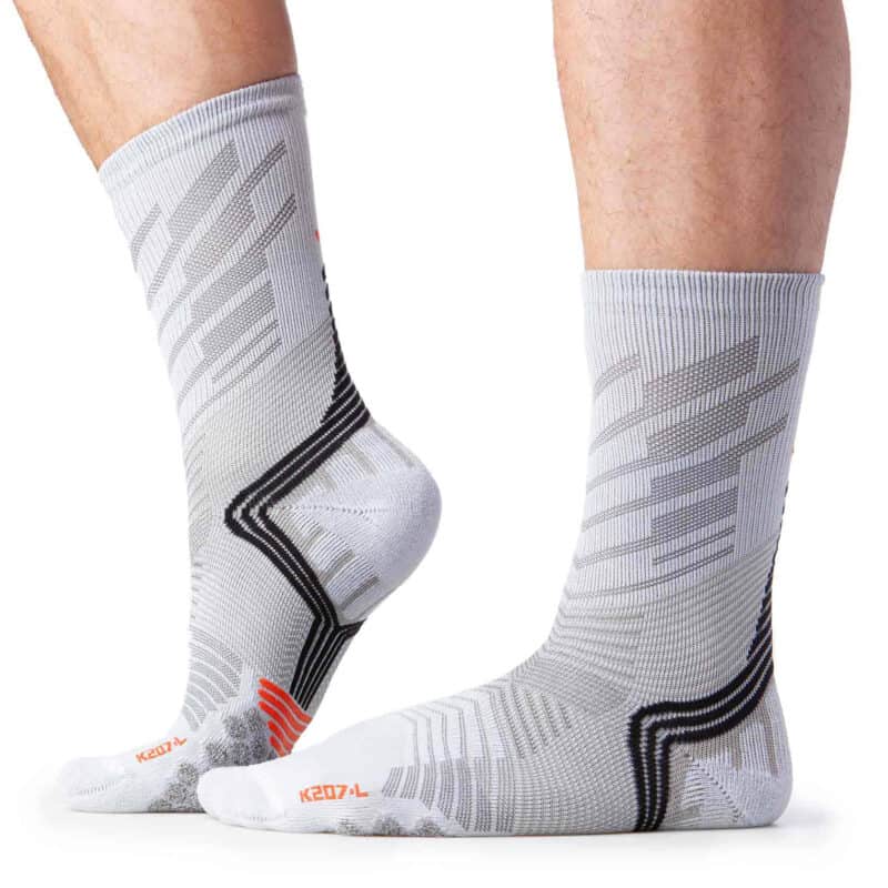 Calze propriocettive Kinesia Achilles Crew, colore Grey.