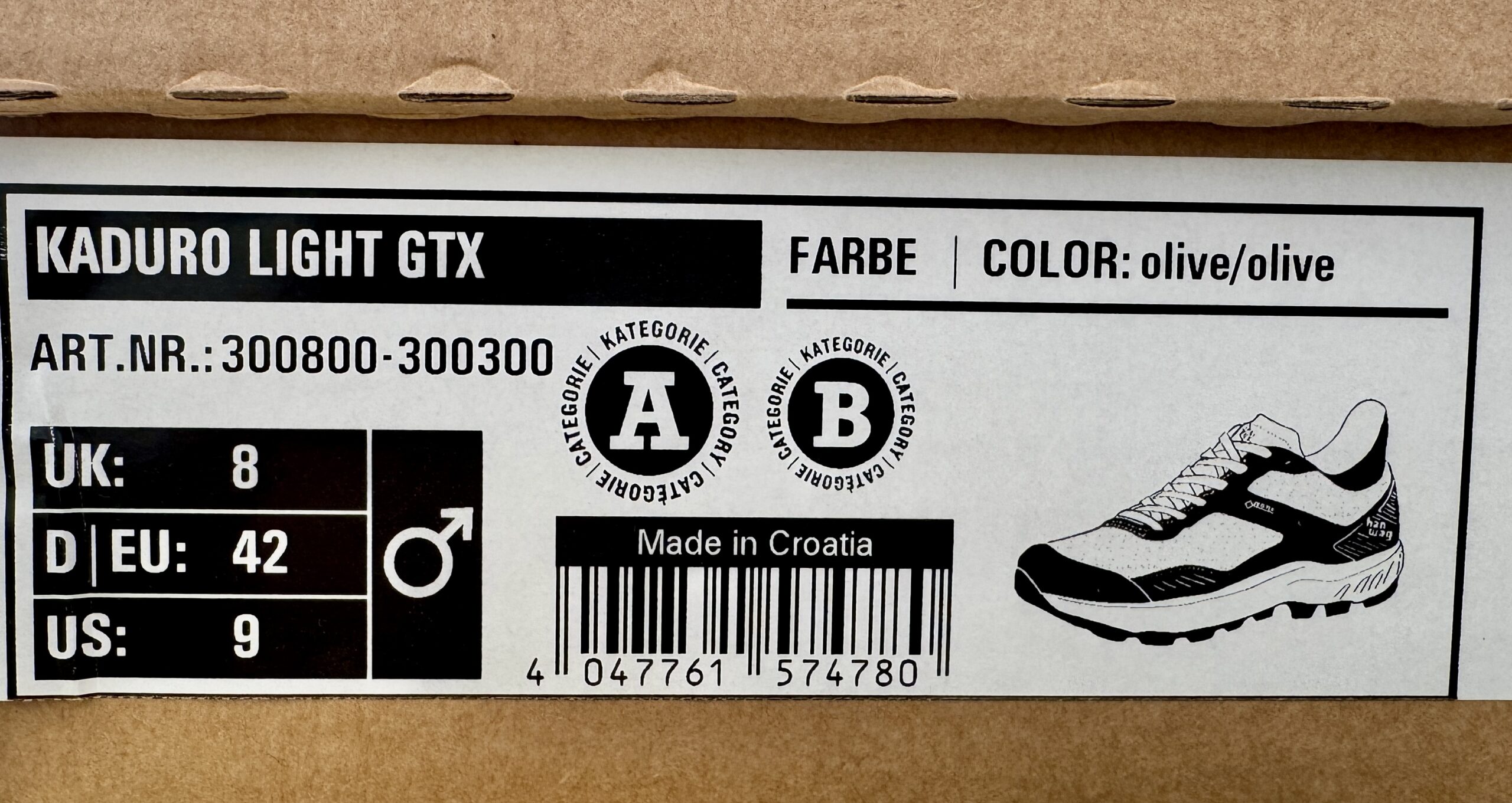 Etichetta con i simboli delle categorie "A" e "B".