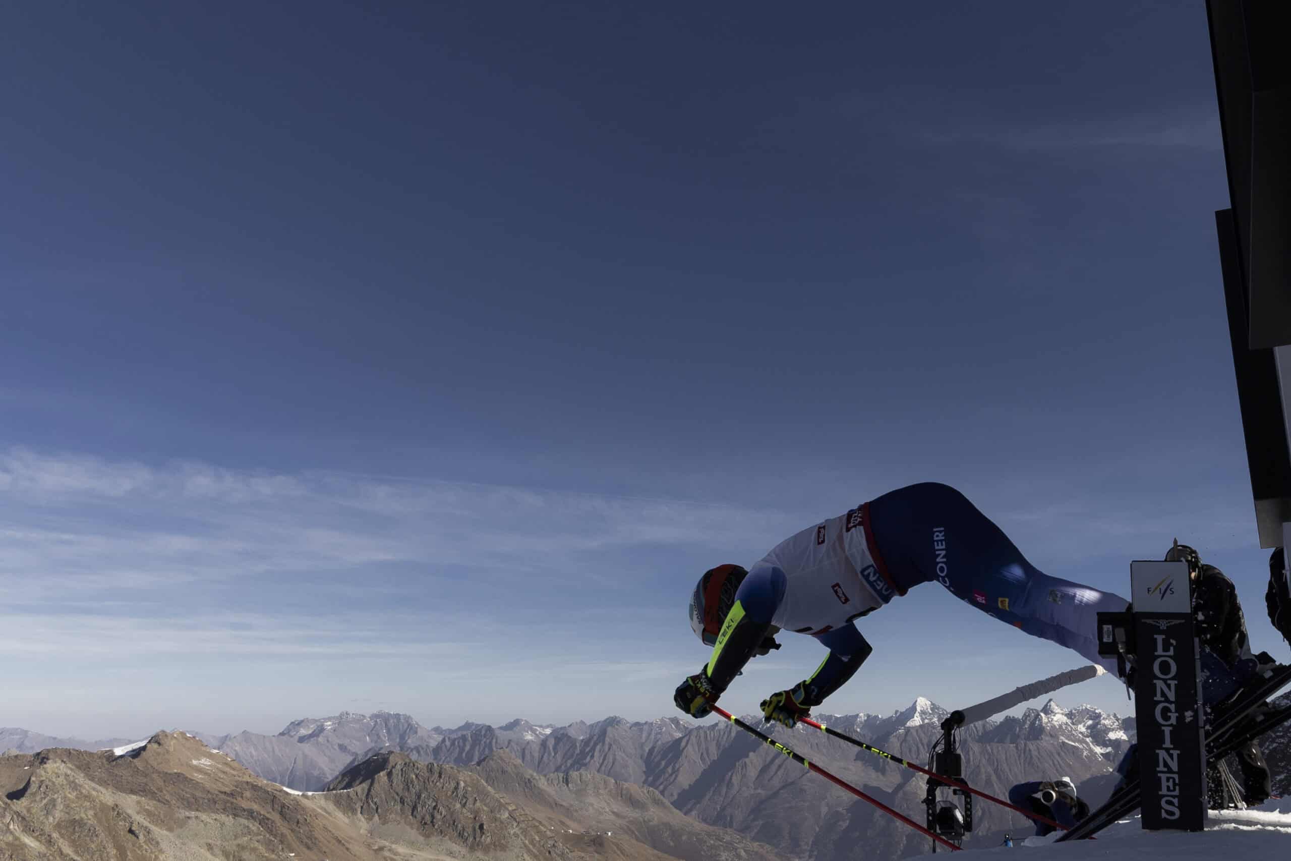 Luca De Aliprandini in partenza al gigante di Soelden 2024.