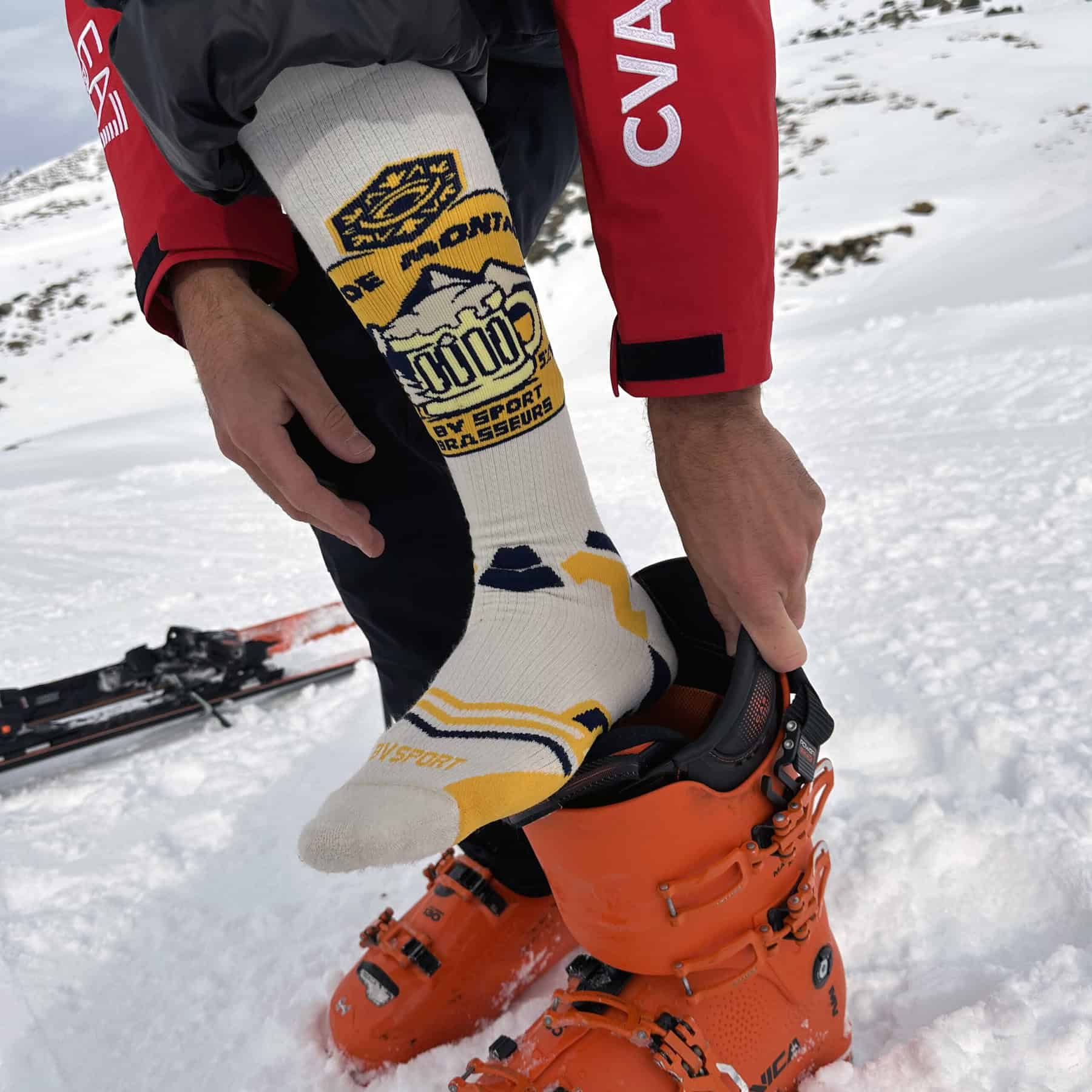 La calza BV Sport Slide Elite Collector, style Biere de Montagne.