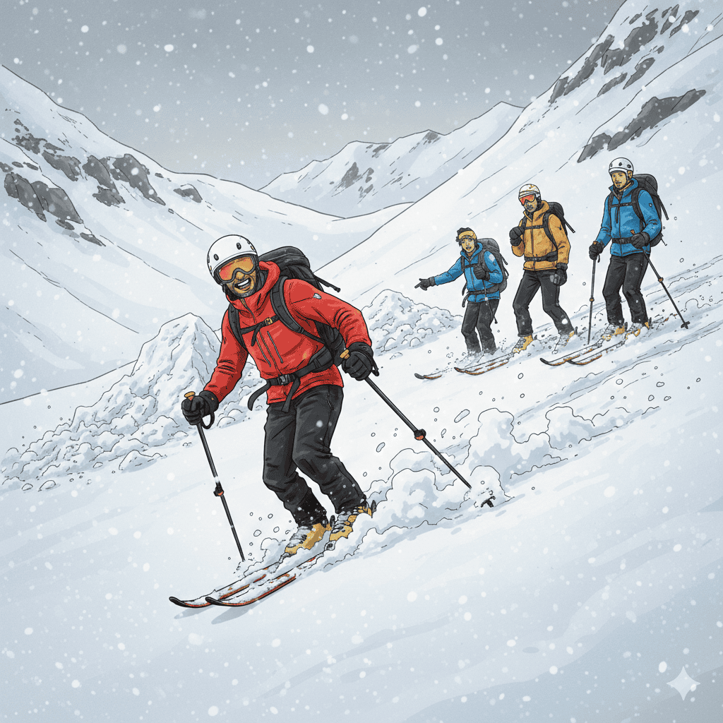 leader accecato scialpinismo