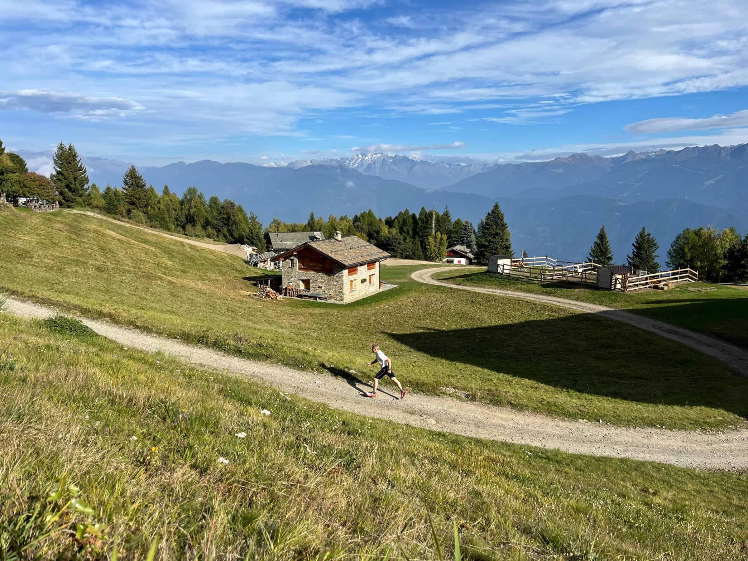 trail running su strada forestale di media pendenza