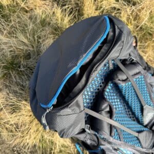 Gregory Focal 48 tasca superiore aperta zip blu organizzazione interna