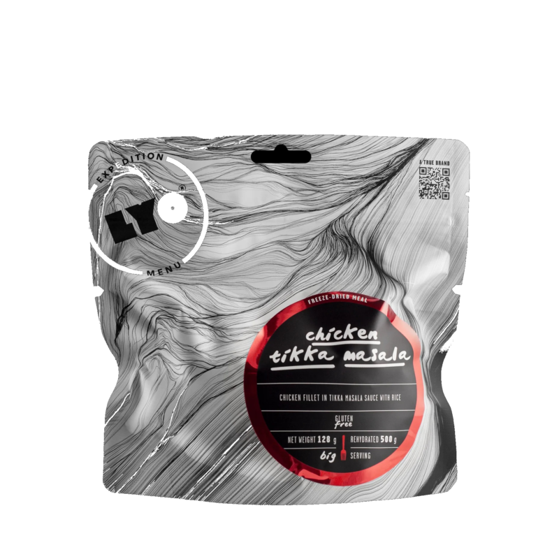 LYOFOOD Chicken Tikka Masala – busta liofilizzata Expedition Menu, fronte