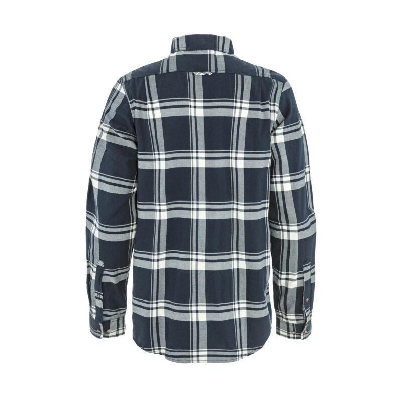 Fjällräven Övik Lite Flannel Shirt M Dark Navy vista posteriore con hanger loop