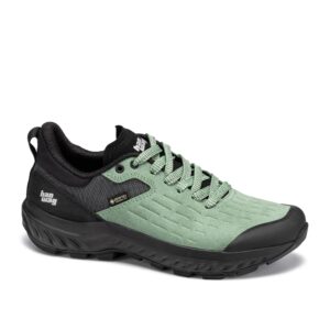 HANWAG Kaduro Low Lady GTX – profilo laterale con tomaia in pelle scamosciata Perwanger e membrana GORE-TEX Invisible Fit
