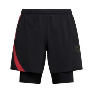 La Sportiva Flow 5" Short M pantaloncini trail running uomo Black/Yellow vista frontale