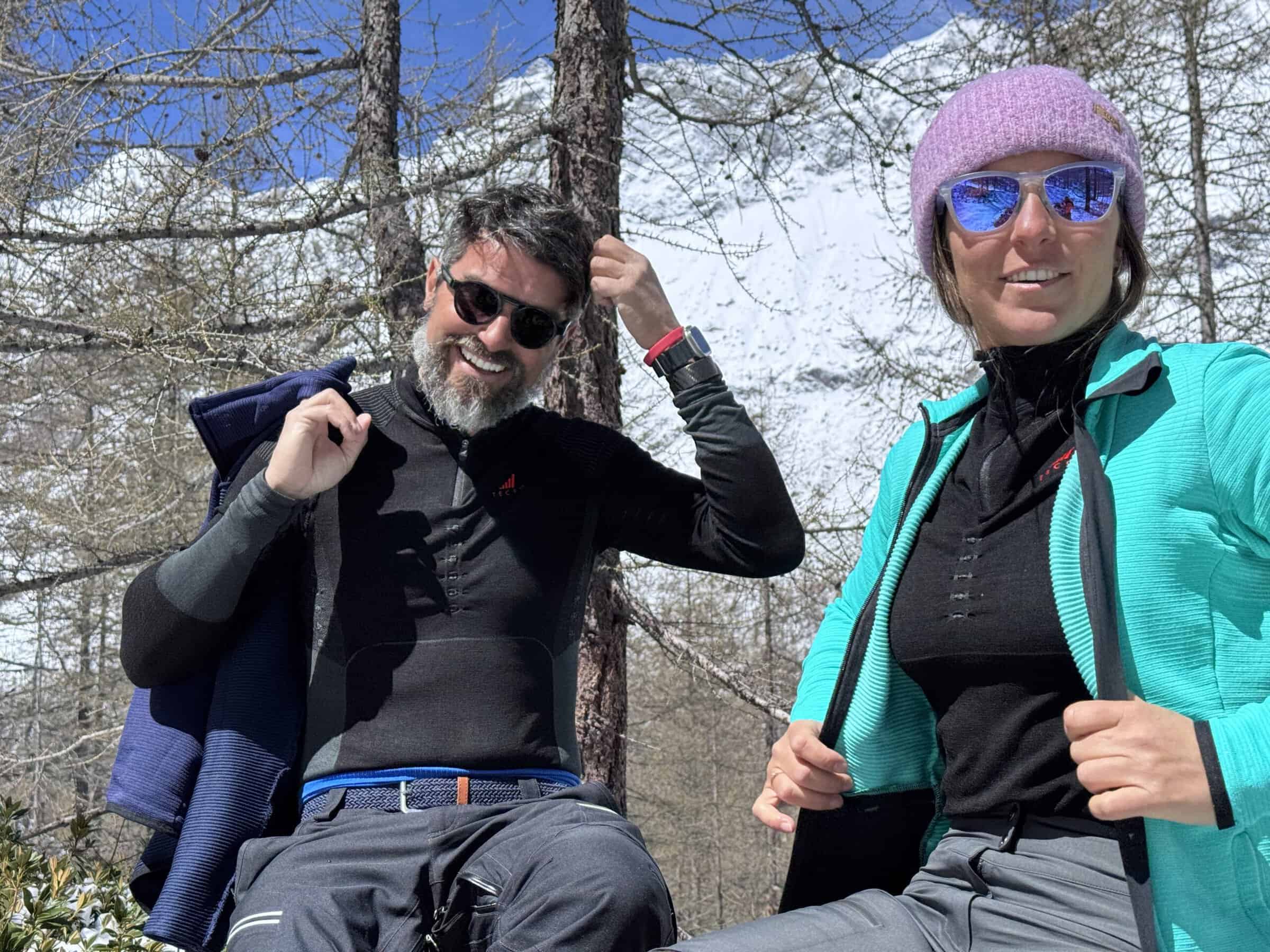 Pietro e Marina in abbigliamento tecnico TECSO – intimo termico e softshell trekking in montagna