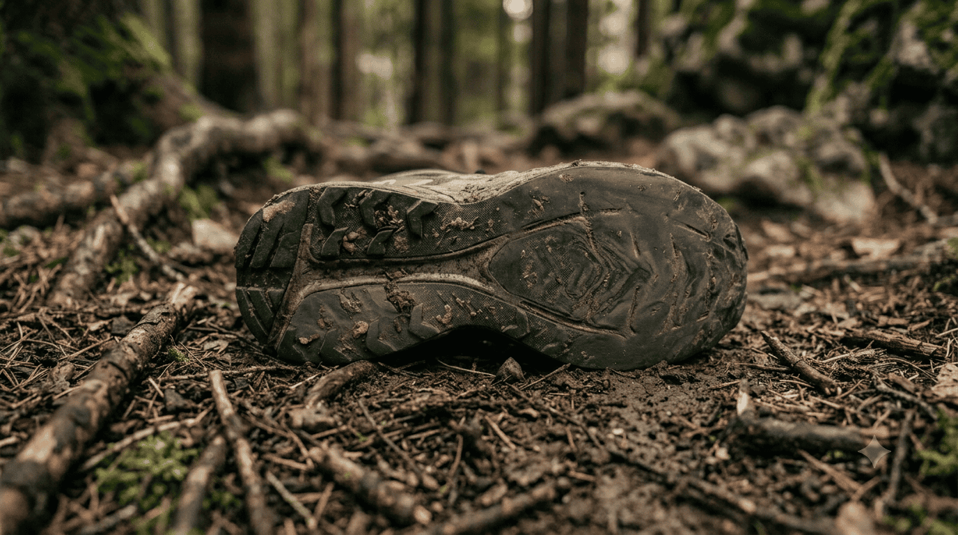Suola usurata scarpa trail running